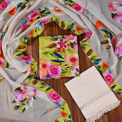 Pure Cotton Parrot Unstitched Suit