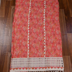 Pure Cotton Orange Unstitched Suit