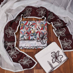 Muslin Multi Unstitched Suit
