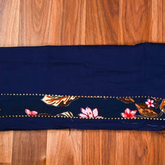 Cotton Navy Blue Unstitched Suit