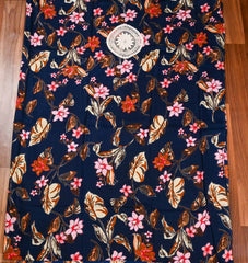 Cotton Navy Blue Unstitched Suit