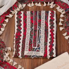 Pure Cotton Red Unstitched Suit