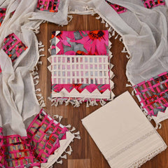 Pure Cotton Pink Unstitched Suit