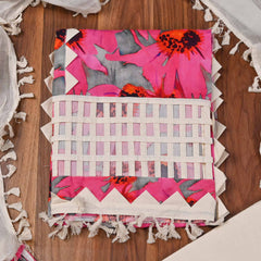 Pure Cotton Pink Unstitched Suit