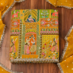 Crepe Yellow Unstitched Suit