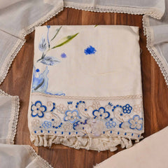 Muslin White Unstitched Suit