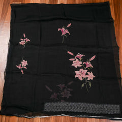 Organza Black Unstitched Suit