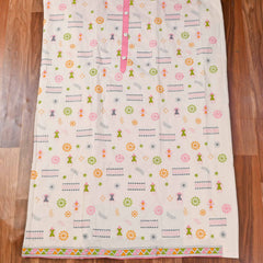 Cotton Pink & White Unstitched Suit