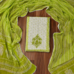 Cotton Parrot Unstitched Suit