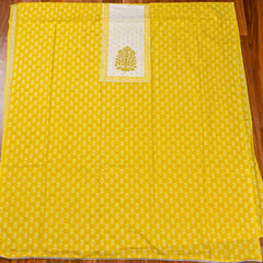 Cotton Yellow Unstitched Suit