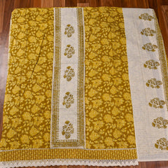 Cotton Yellow Unstitched Suit