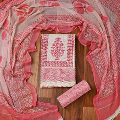Cotton Pink Unstitched Suit