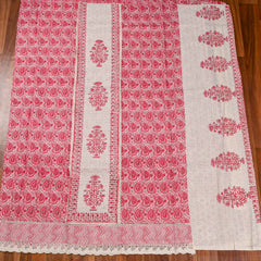 Cotton Pink Unstitched Suit