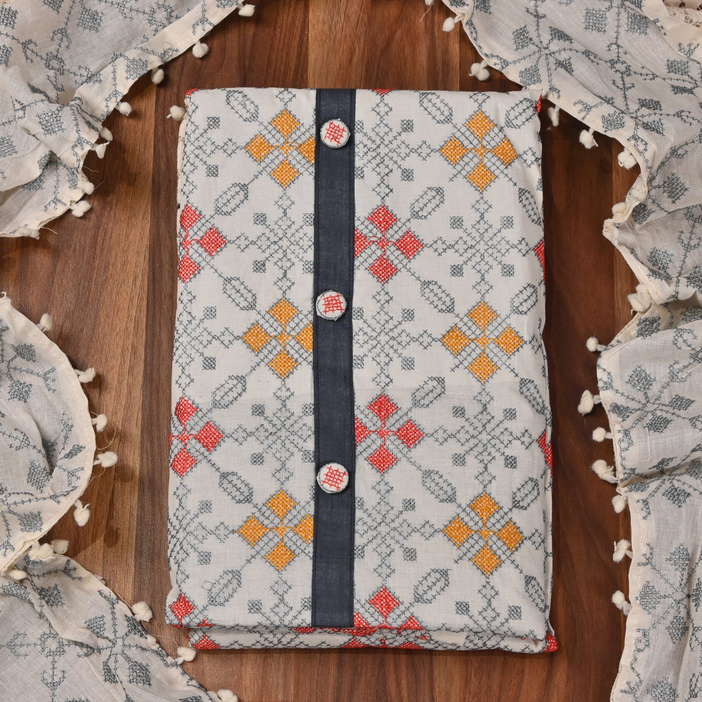 Cotton White Unstitched suit