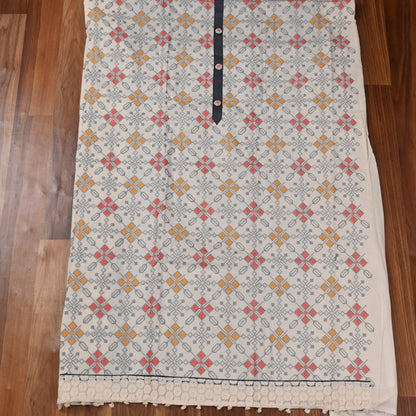 Cotton White Unstitched suit