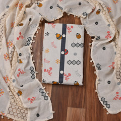 Cotton White Unstitched Suit