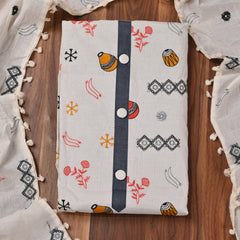 Cotton White Unstitched Suit