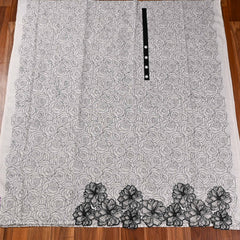 Cotton Black & White Unstitched Suit