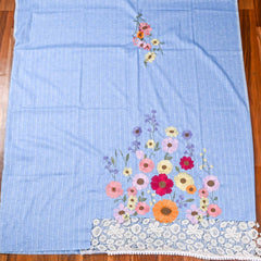 Cotton Blue Unstitched Suit