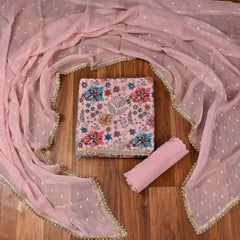 Crepe Pink Unstitched Suit