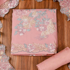 Mul Cotton Pink Unstitched Suit