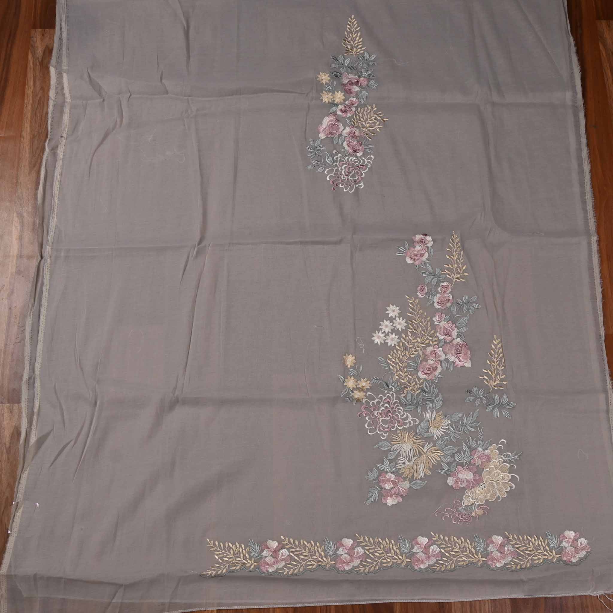 Mul Cotton Grey Unstitched Suit