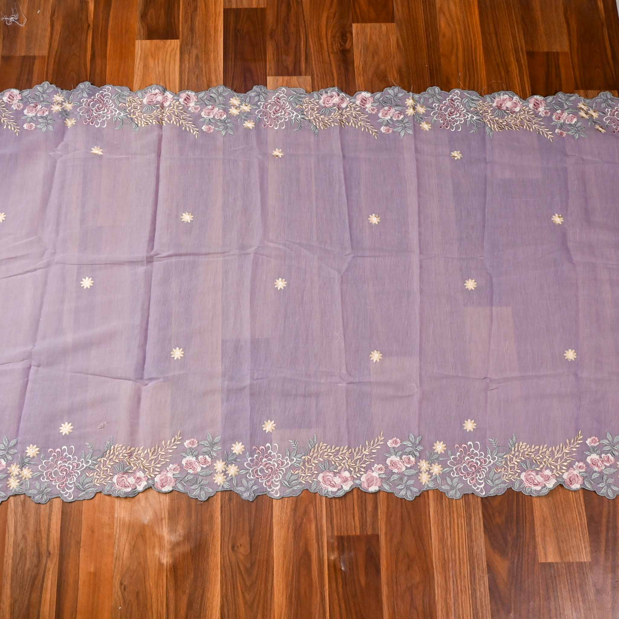 Mul Cotton Purple Unstitched Suit