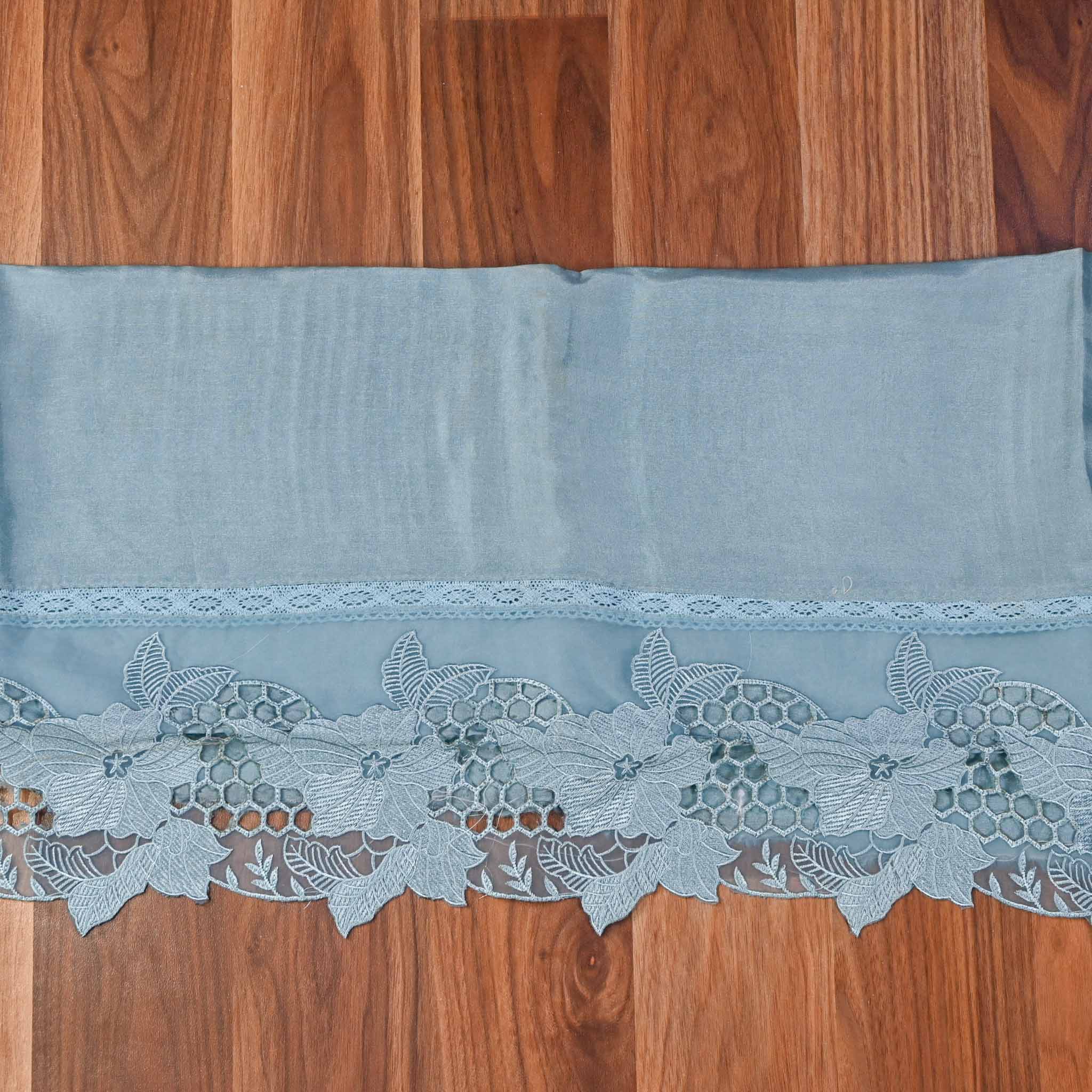 Organza Sky blue Unstitched Suit