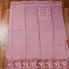 Organza Light Pink Unstitched Suit