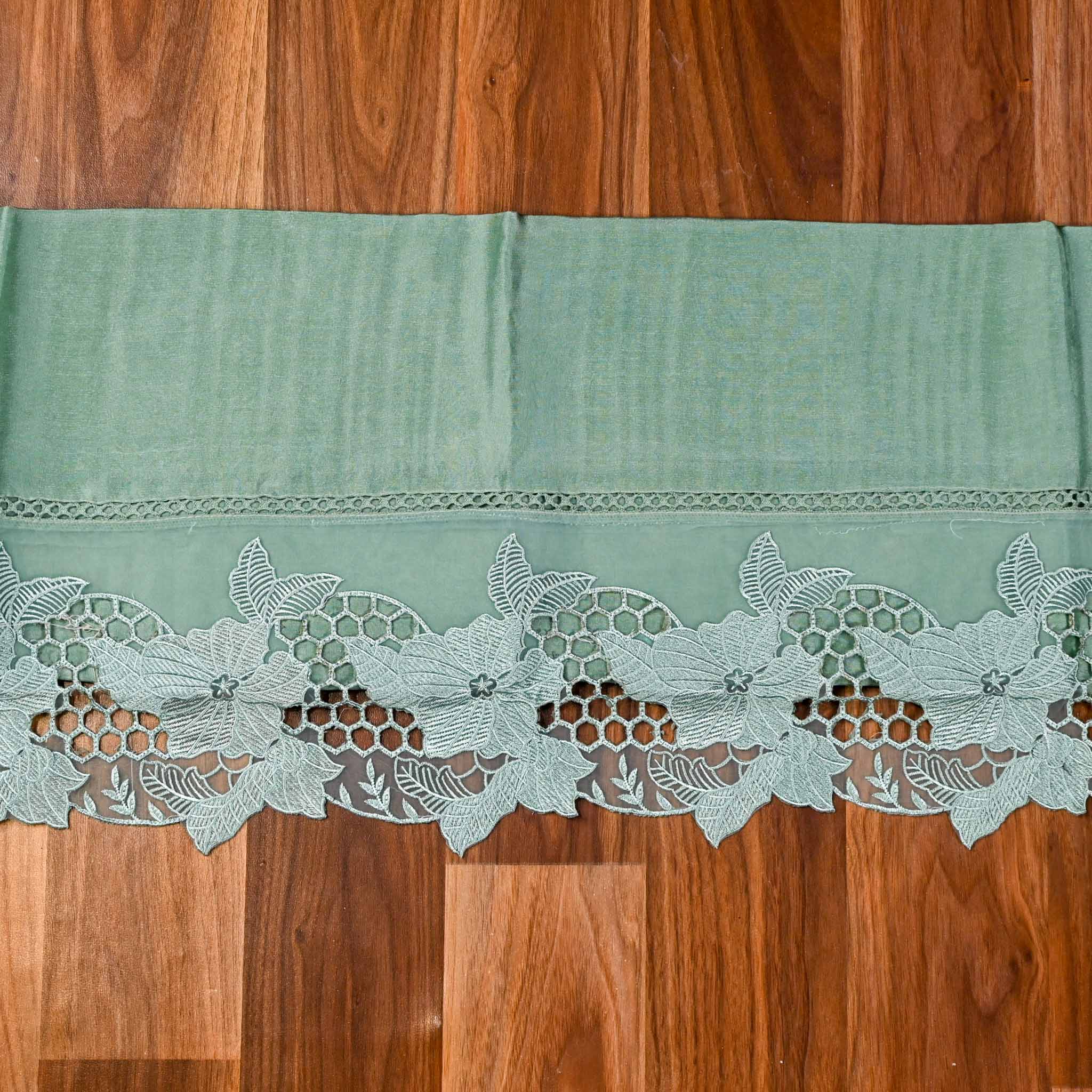 Organza Sea Green Unstitched Suit