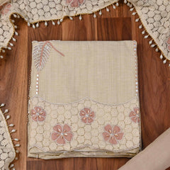 Linen Beige Unstitched Suit