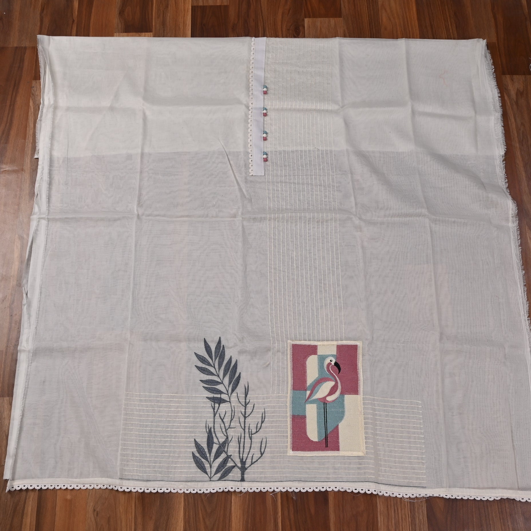 Mul Cotton White Unstitched Suit