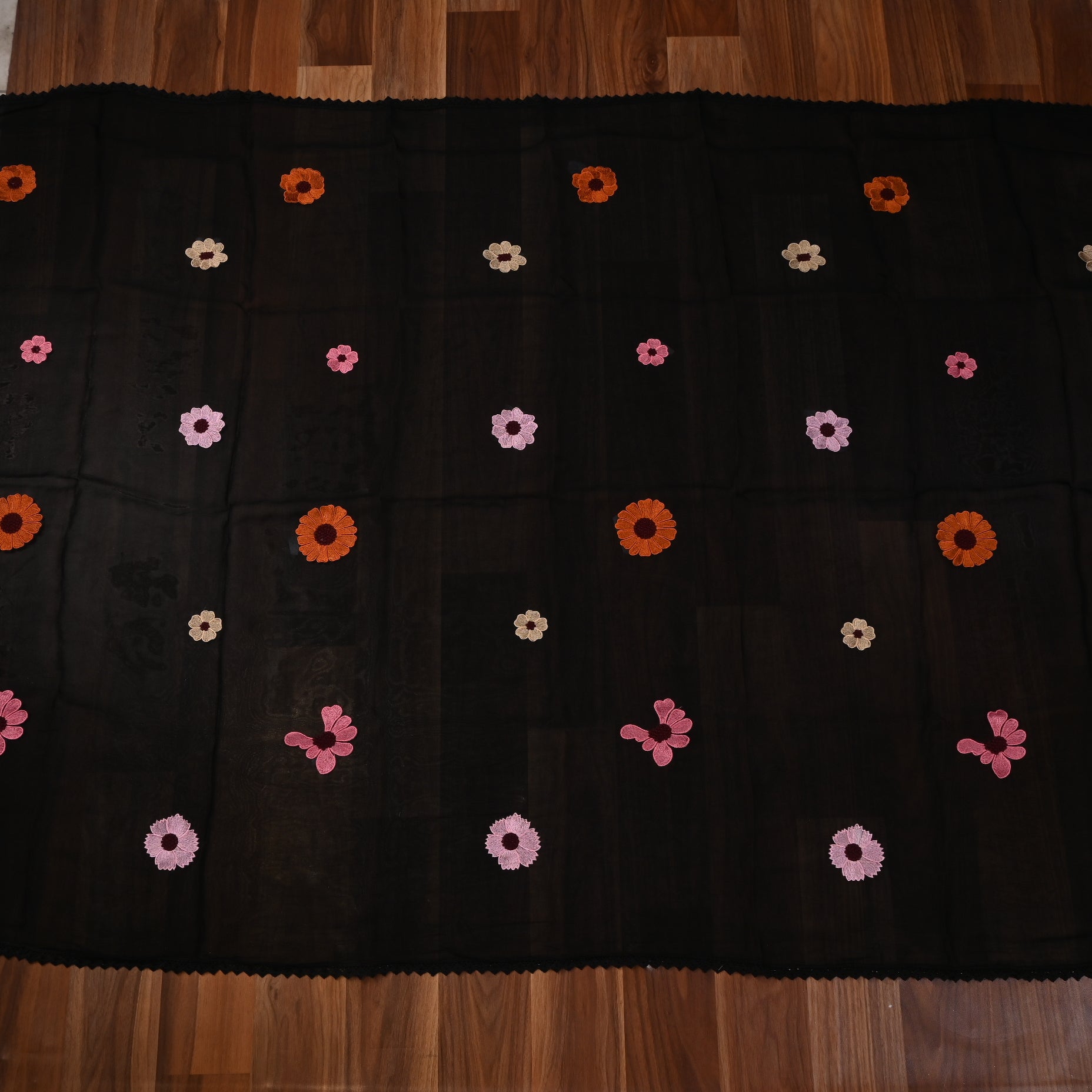 Organza Black Unstitched Suit