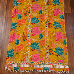 Cotton Yellow Mustard Unstitched suit