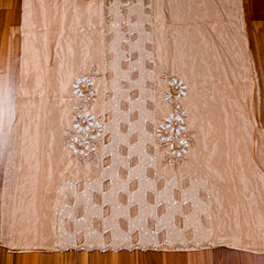 Shimmer Off-white Unstitched Suit
