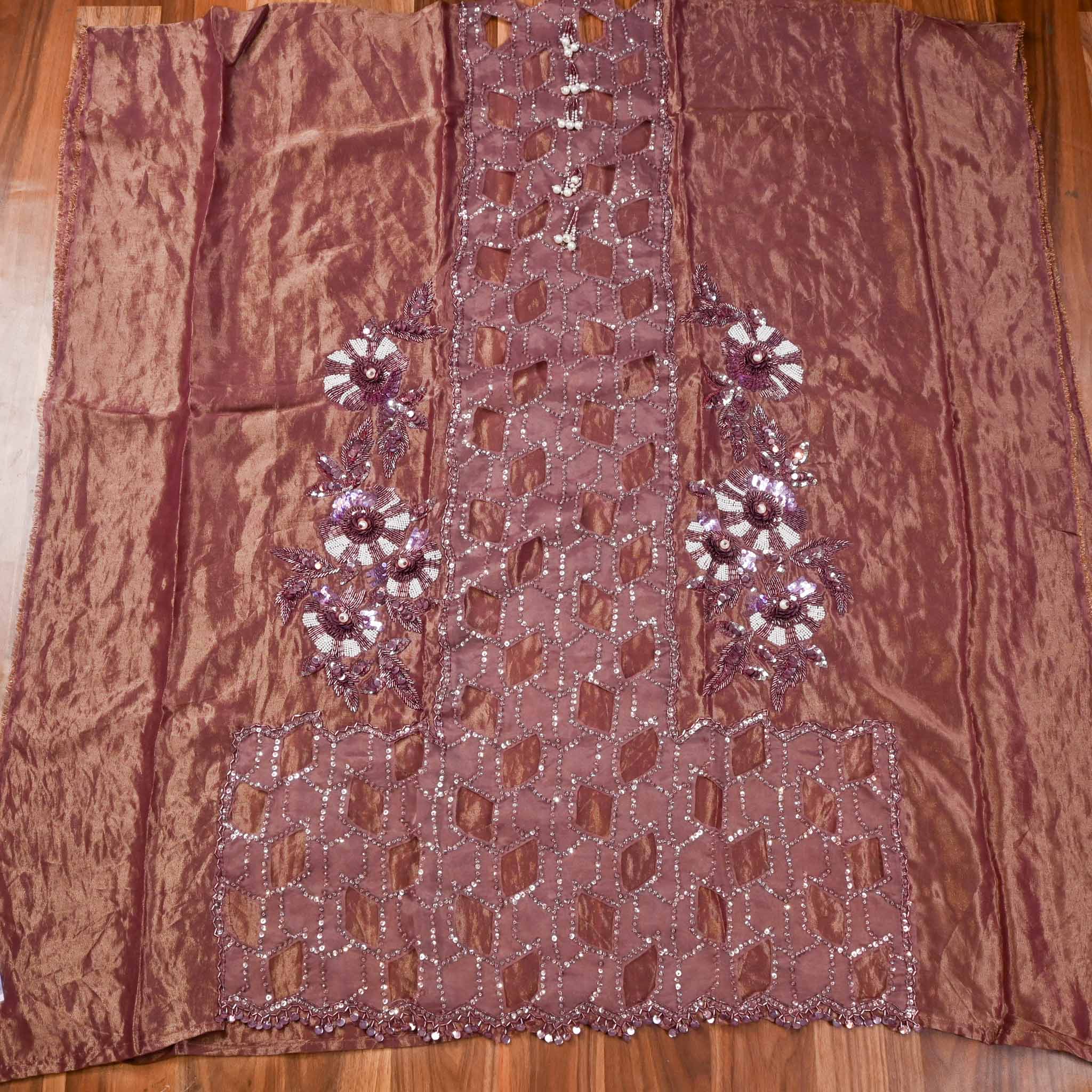 Shimmer Purple Unstitched Suit
