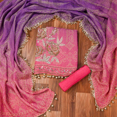 Crush Shimmer Purple Unstitched Suit