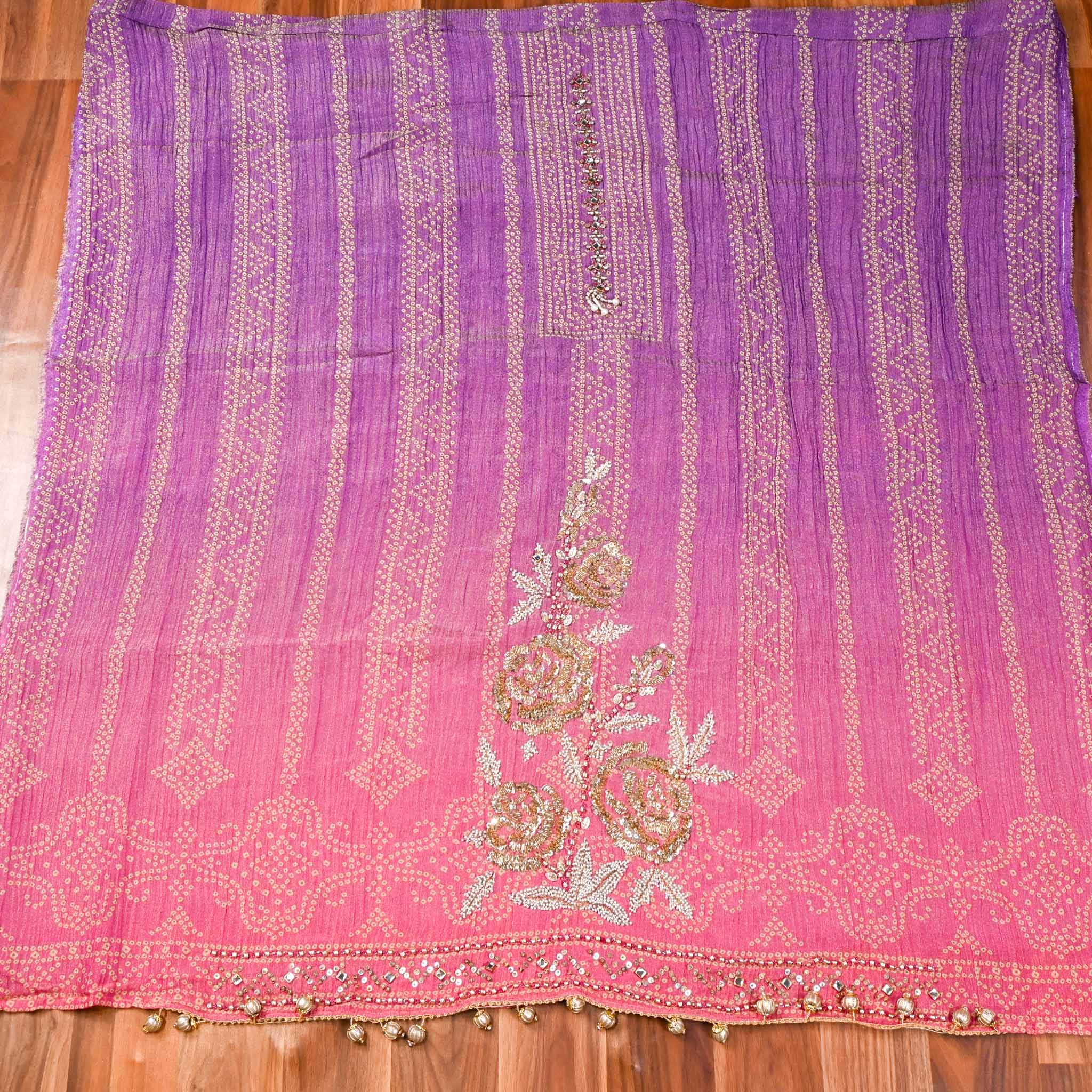 Crush Shimmer Purple Unstitched Suit