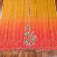 Crush Shimmer Orange Unstitched Suit