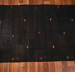 Organza Black Unstitched Suit