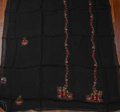 Organza Black Unstitched Suit