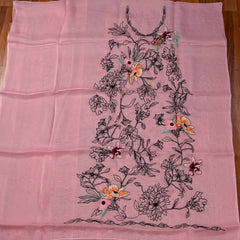 Organza Pink Unstitched Suit