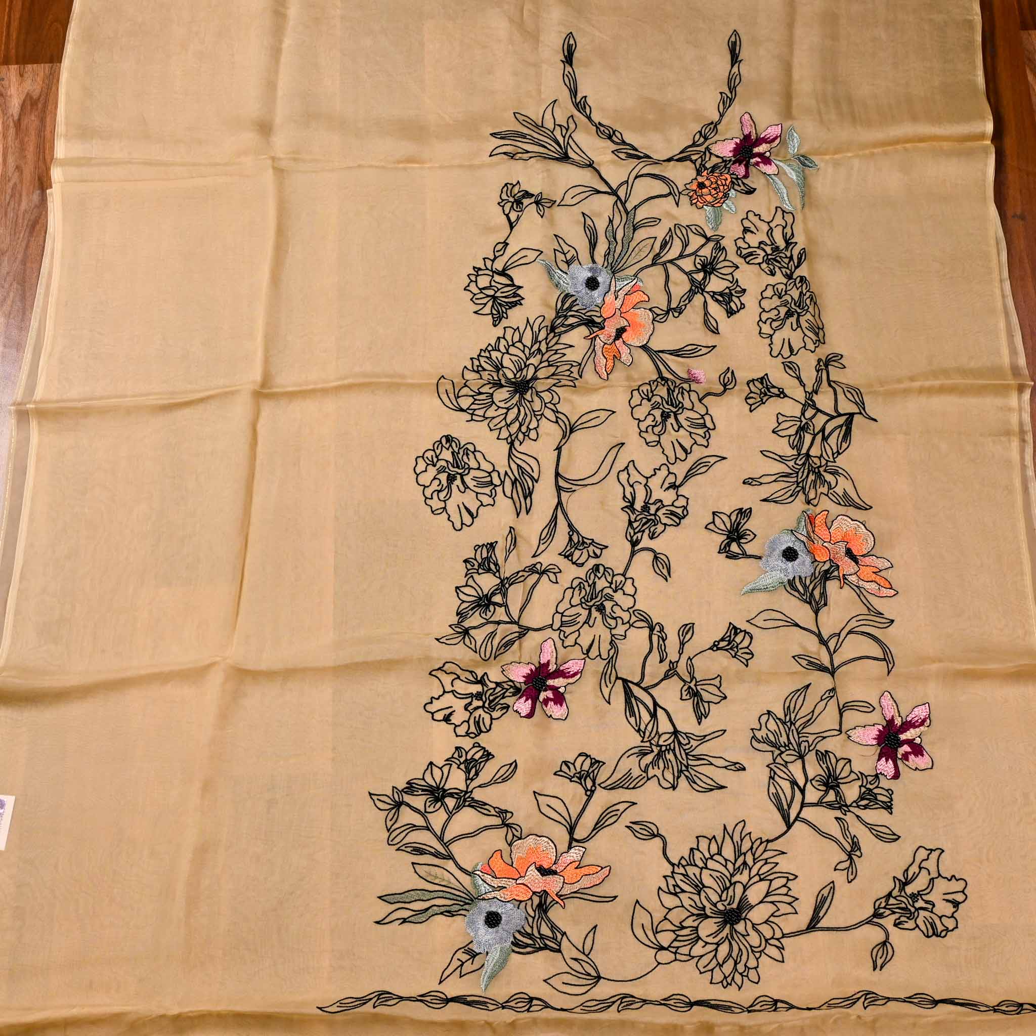 Organza Skin Unstitched Suit