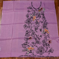 Organza Purple Unstitched Suit