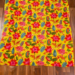 Cotton Yellow Unstitched Suit