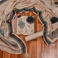 Mul Cotton Grey Unstitched Suit