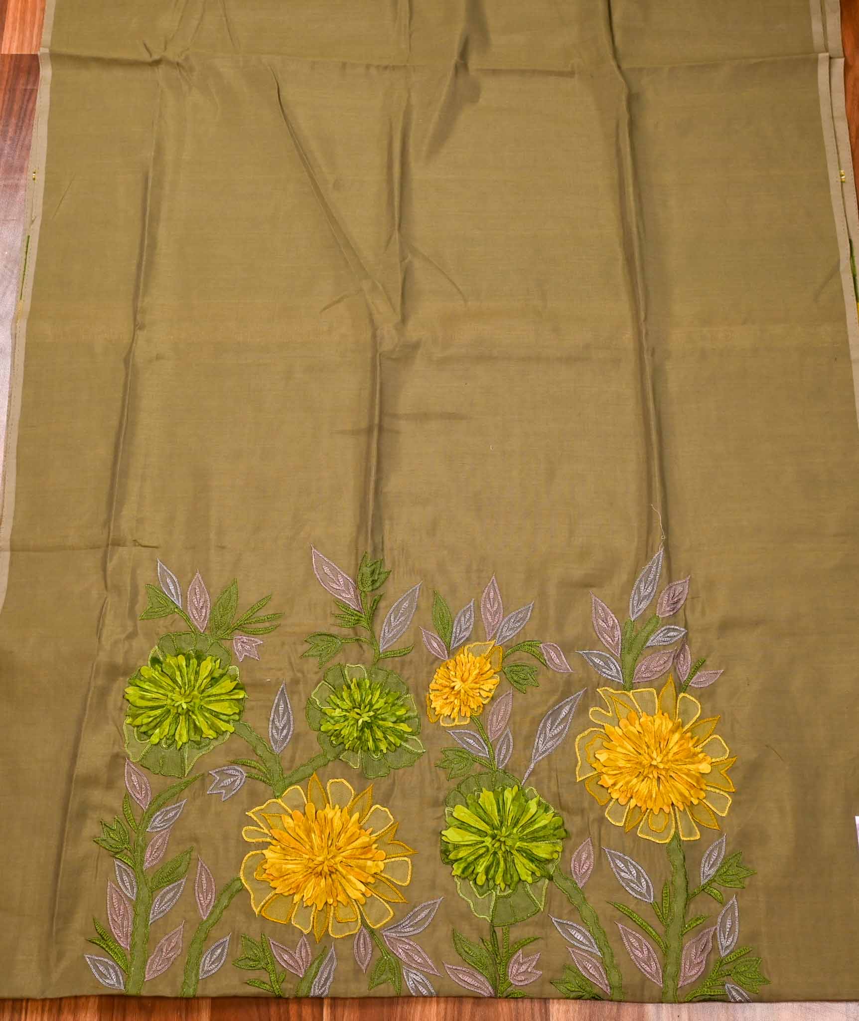 Mul Cotton Green Unstitched Suit