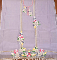 Mul Cotton Lavender Unstitched Suit