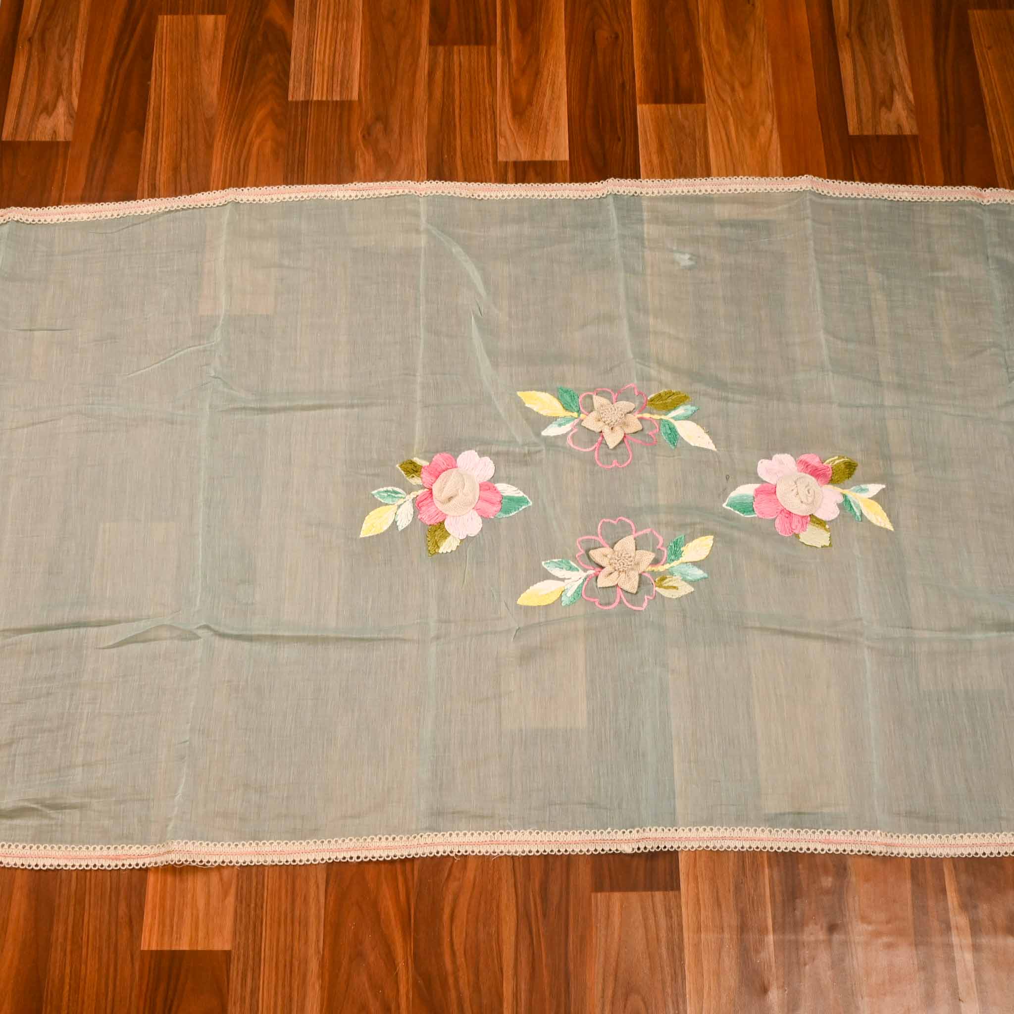 Mul Cotton Pista Green Unstitched Suit