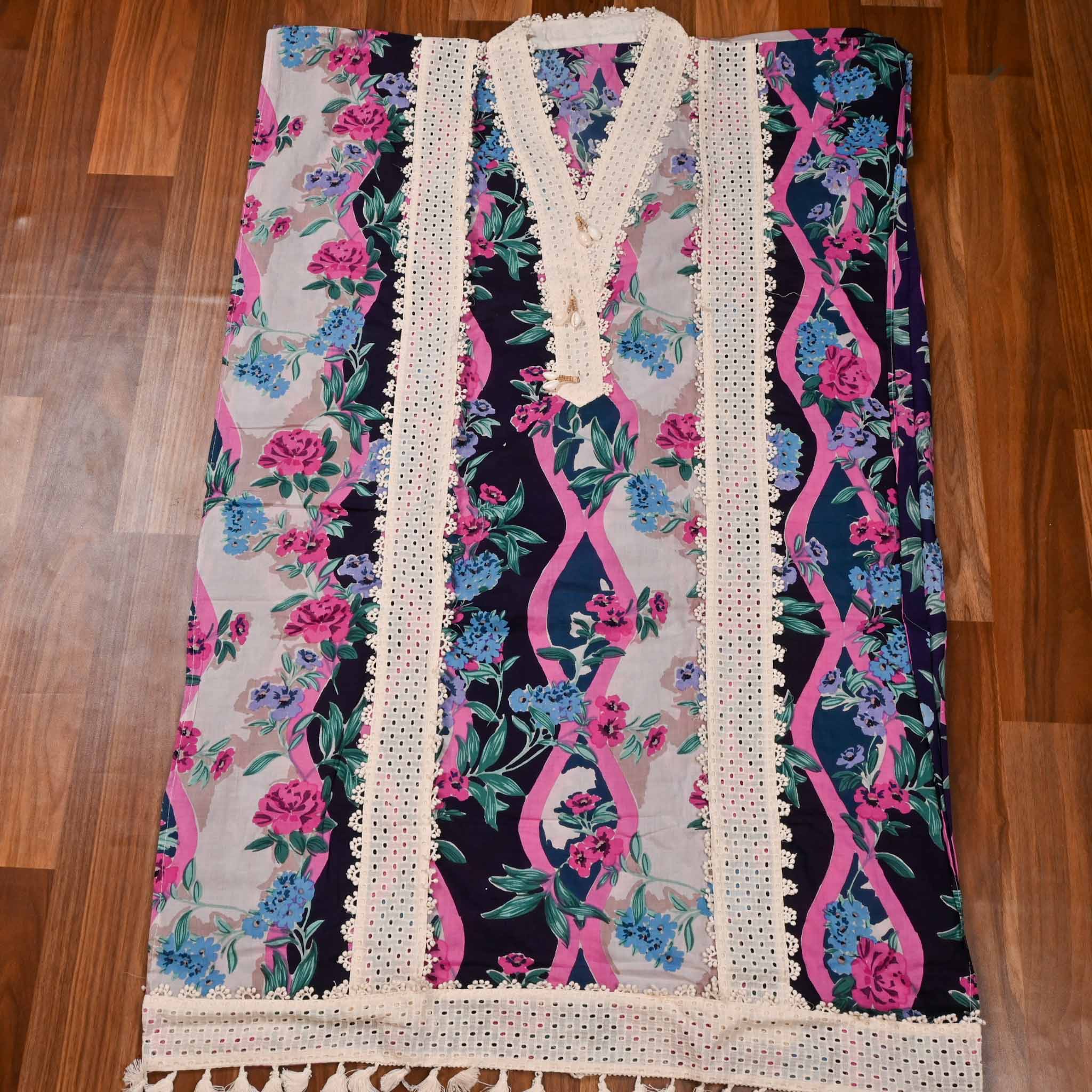 Cotton Blue Unstitched Suit